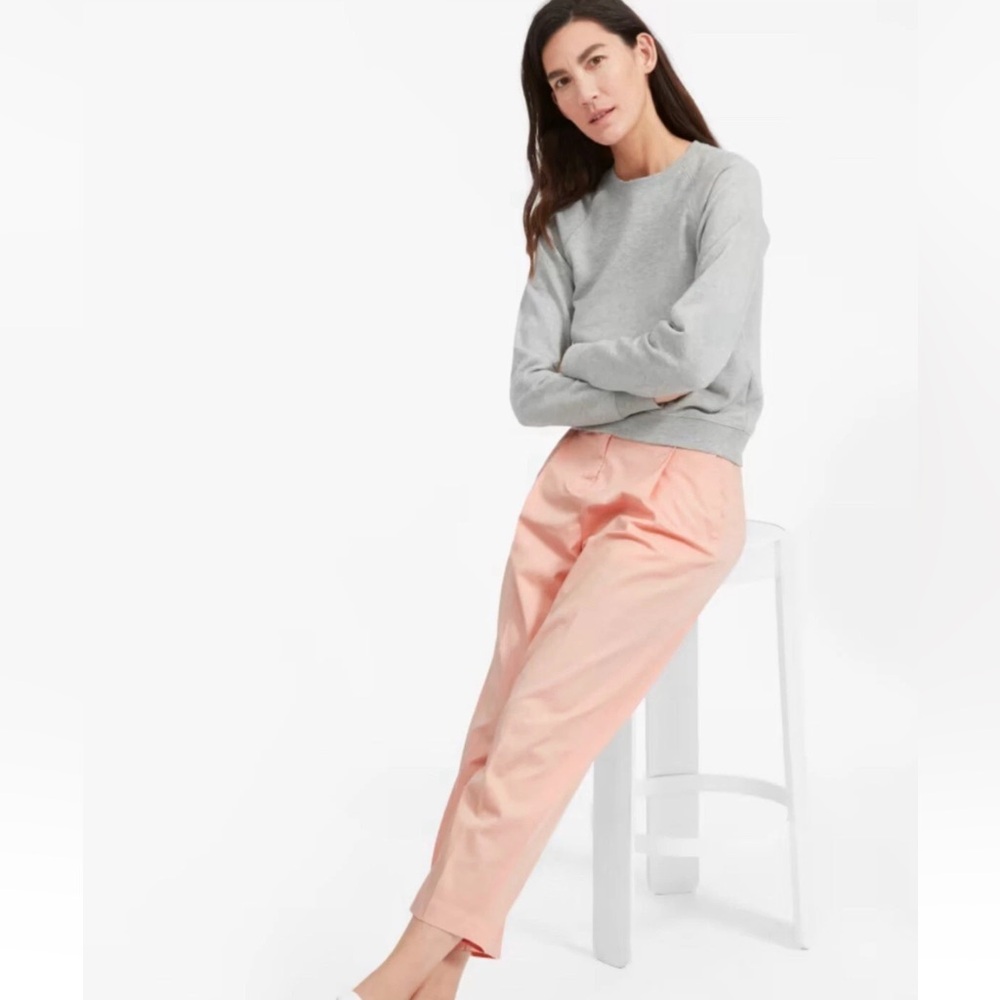 Everlane- Coral Pink Slouchy Cropped Chino Pants, Size 8